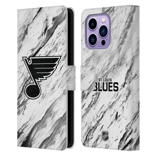 NHL St Louis Blues Marble Leather Book Wallet Case Cover For Apple iPhone 14 Pro Max