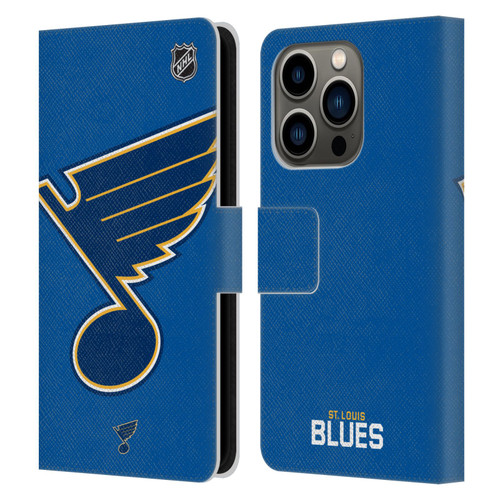 NHL St Louis Blues Oversized Leather Book Wallet Case Cover For Apple iPhone 14 Pro