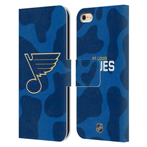 NHL St Louis Blues Cow Pattern Leather Book Wallet Case Cover For Apple iPhone 6 / iPhone 6s