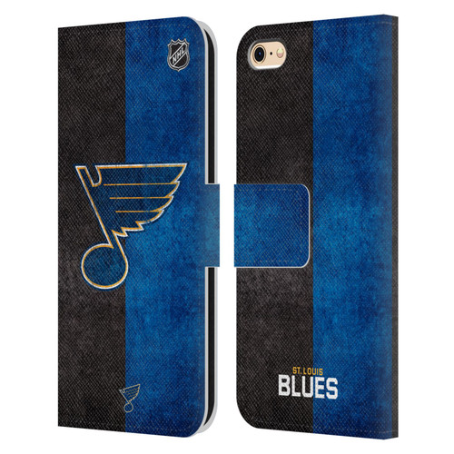 NHL St Louis Blues Half Distressed Leather Book Wallet Case Cover For Apple iPhone 6 / iPhone 6s