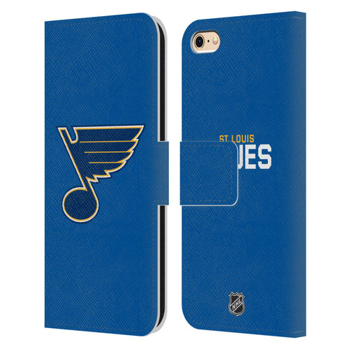 NHL St Louis Blues Plain Leather Book Wallet Case Cover For Apple iPhone 6 / iPhone 6s