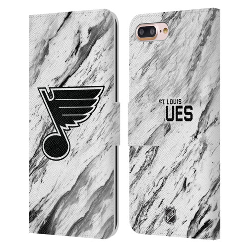 NHL St Louis Blues Marble Leather Book Wallet Case Cover For Apple iPhone 7 Plus / iPhone 8 Plus