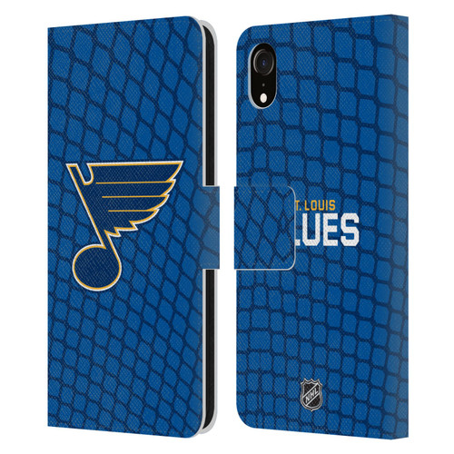 NHL St Louis Blues Net Pattern Leather Book Wallet Case Cover For Apple iPhone XR