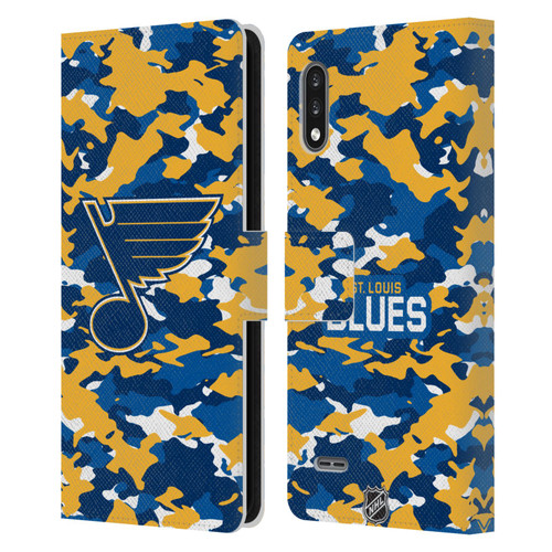 NHL St Louis Blues Camouflage Leather Book Wallet Case Cover For LG K22