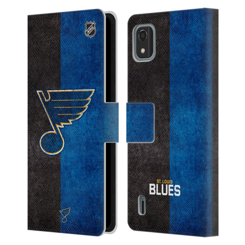 NHL St Louis Blues Half Distressed Leather Book Wallet Case Cover For Nokia C2 2nd Edition