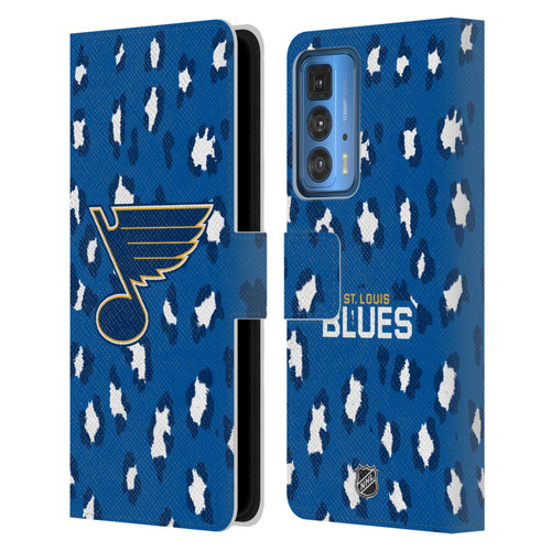 NHL St Louis Blues Leopard Patten Leather Book Wallet Case Cover For Motorola Edge 20 Pro