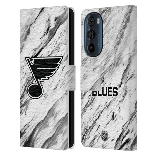 NHL St Louis Blues Marble Leather Book Wallet Case Cover For Motorola Edge 30