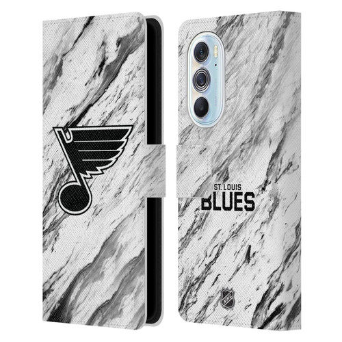 NHL St Louis Blues Marble Leather Book Wallet Case Cover For Motorola Edge X30