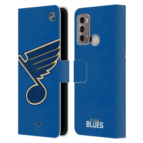 NHL St Louis Blues Oversized Leather Book Wallet Case Cover For Motorola Moto G60 / Moto G40 Fusion