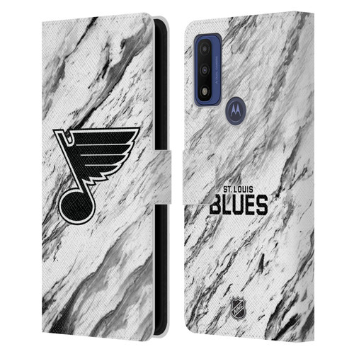 NHL St Louis Blues Marble Leather Book Wallet Case Cover For Motorola G Pure