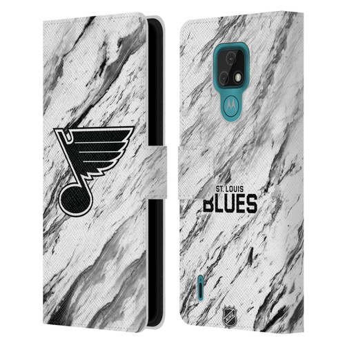 NHL St Louis Blues Marble Leather Book Wallet Case Cover For Motorola Moto E7