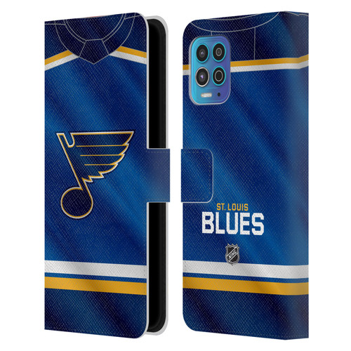 NHL St Louis Blues Jersey Leather Book Wallet Case Cover For Motorola Moto G100