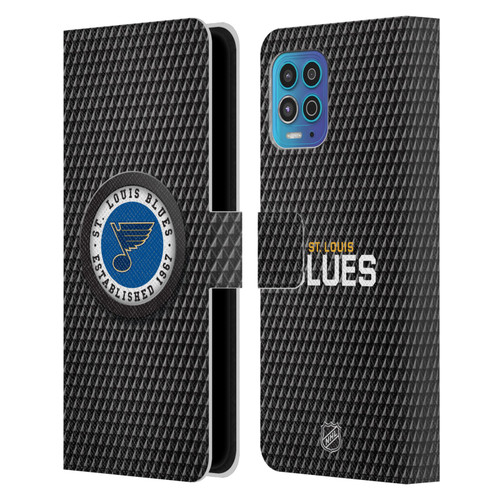 NHL St Louis Blues Puck Texture Leather Book Wallet Case Cover For Motorola Moto G100