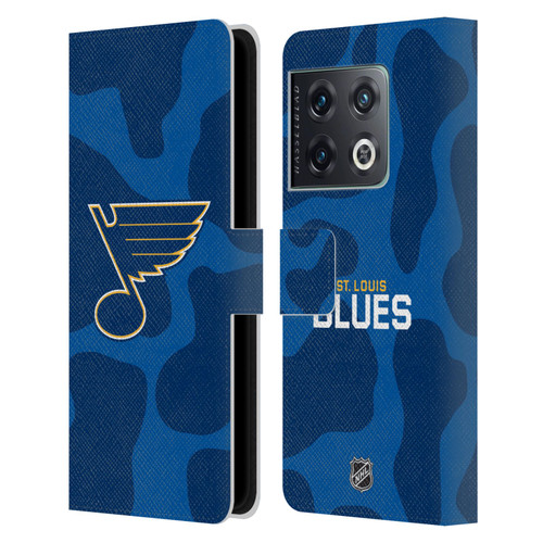 NHL St Louis Blues Cow Pattern Leather Book Wallet Case Cover For OnePlus 10 Pro