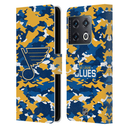 NHL St Louis Blues Camouflage Leather Book Wallet Case Cover For OnePlus 10 Pro