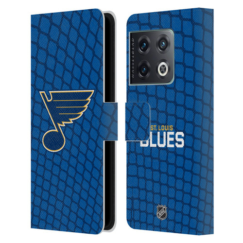 NHL St Louis Blues Net Pattern Leather Book Wallet Case Cover For OnePlus 10 Pro