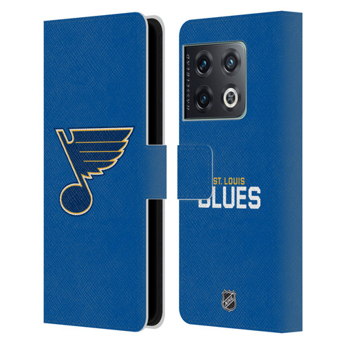 NHL St Louis Blues Plain Leather Book Wallet Case Cover For OnePlus 10 Pro