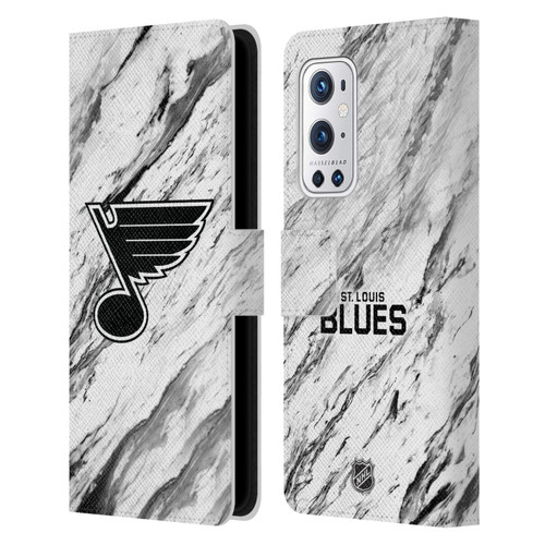 NHL St Louis Blues Marble Leather Book Wallet Case Cover For OnePlus 9 Pro