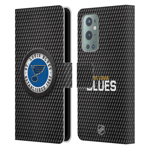 NHL St Louis Blues Puck Texture Leather Book Wallet Case Cover For OnePlus 9