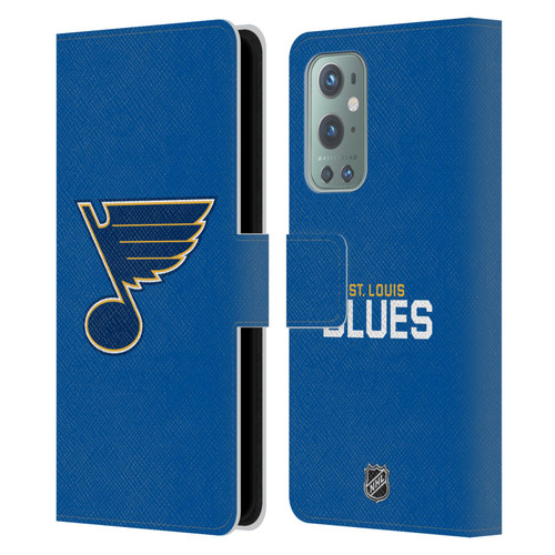 NHL St Louis Blues Plain Leather Book Wallet Case Cover For OnePlus 9