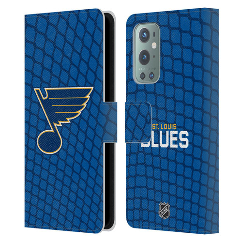 NHL St Louis Blues Net Pattern Leather Book Wallet Case Cover For OnePlus 9