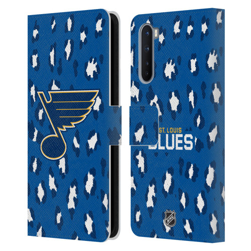 NHL St Louis Blues Leopard Patten Leather Book Wallet Case Cover For OnePlus Nord 5G