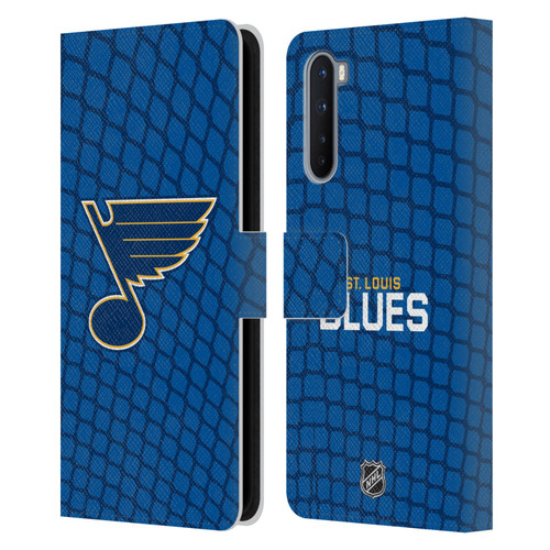 NHL St Louis Blues Net Pattern Leather Book Wallet Case Cover For OnePlus Nord 5G