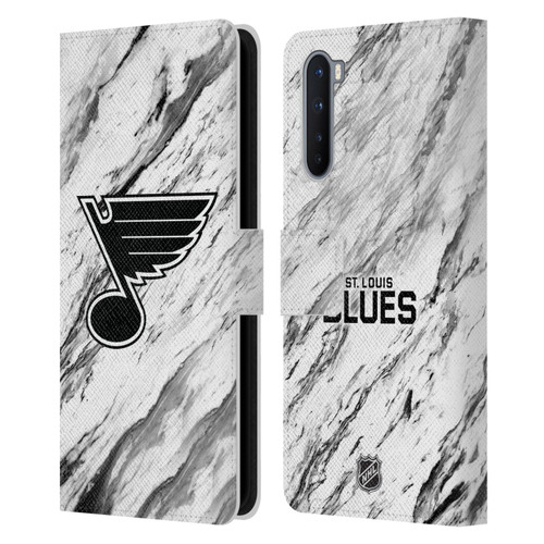 NHL St Louis Blues Marble Leather Book Wallet Case Cover For OnePlus Nord 5G