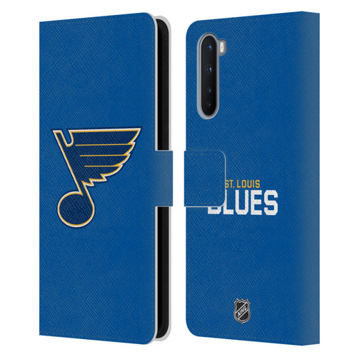 NHL St Louis Blues Plain Leather Book Wallet Case Cover For OnePlus Nord 5G