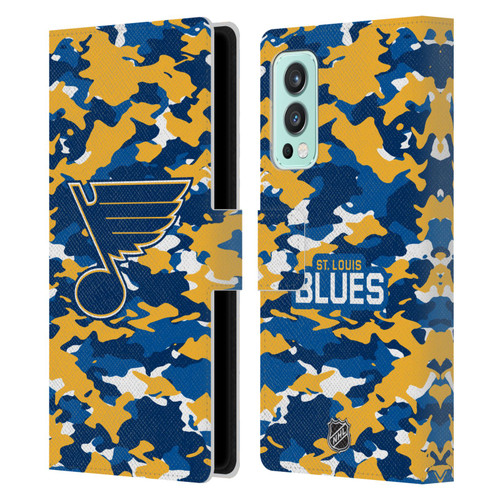 NHL St Louis Blues Camouflage Leather Book Wallet Case Cover For OnePlus Nord 2 5G