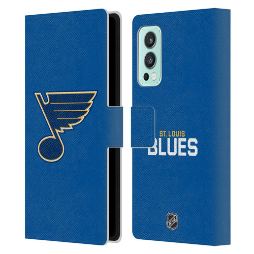 NHL St Louis Blues Plain Leather Book Wallet Case Cover For OnePlus Nord 2 5G