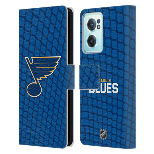 NHL St Louis Blues Net Pattern Leather Book Wallet Case Cover For OnePlus Nord CE 2 5G