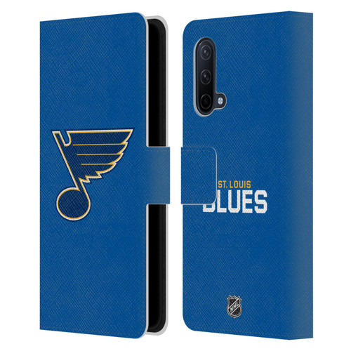 NHL St Louis Blues Plain Leather Book Wallet Case Cover For OnePlus Nord CE 5G