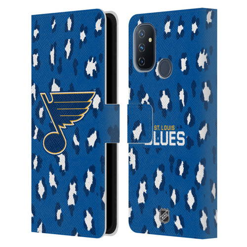 NHL St Louis Blues Leopard Patten Leather Book Wallet Case Cover For OnePlus Nord N100