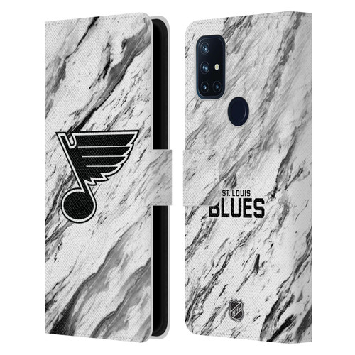 NHL St Louis Blues Marble Leather Book Wallet Case Cover For OnePlus Nord N10 5G