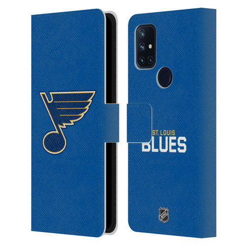 NHL St Louis Blues Plain Leather Book Wallet Case Cover For OnePlus Nord N10 5G