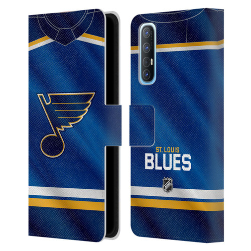 NHL St Louis Blues Jersey Leather Book Wallet Case Cover For OPPO Find X2 Neo 5G