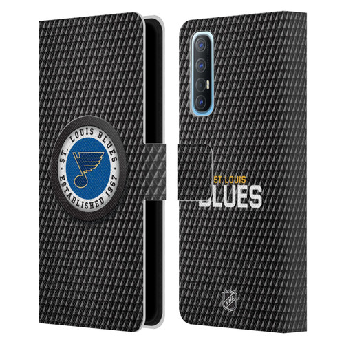 NHL St Louis Blues Puck Texture Leather Book Wallet Case Cover For OPPO Find X2 Neo 5G