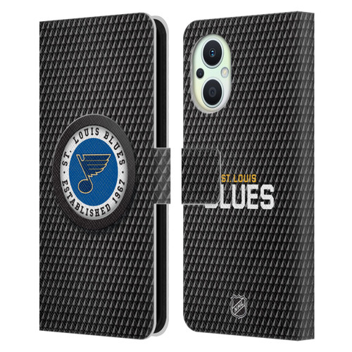 NHL St Louis Blues Puck Texture Leather Book Wallet Case Cover For OPPO Reno8 Lite