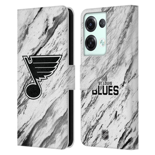 NHL St Louis Blues Marble Leather Book Wallet Case Cover For OPPO Reno8 Pro