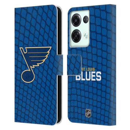 NHL St Louis Blues Net Pattern Leather Book Wallet Case Cover For OPPO Reno8 Pro