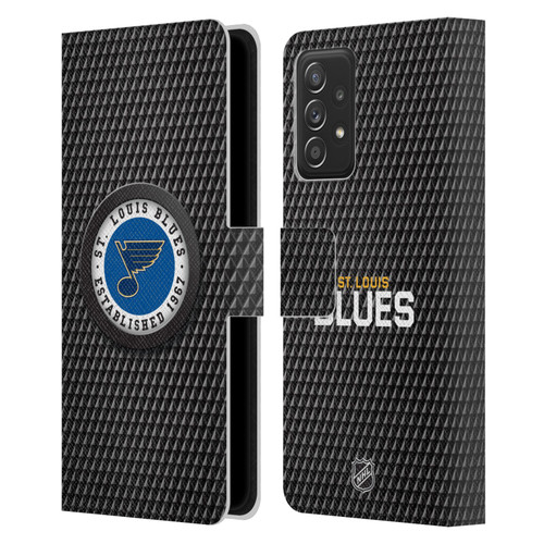 NHL St Louis Blues Puck Texture Leather Book Wallet Case Cover For Samsung Galaxy A52 / A52s / 5G (2021)