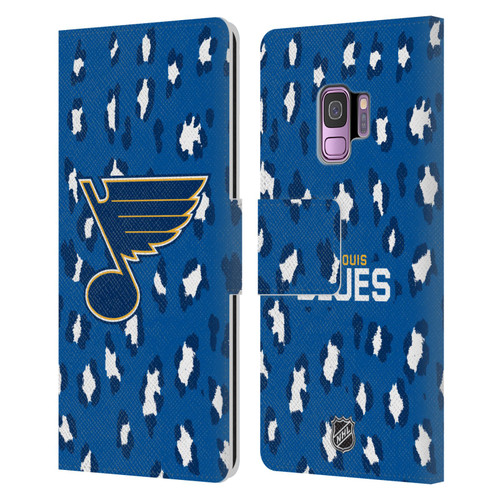 NHL St Louis Blues Leopard Patten Leather Book Wallet Case Cover For Samsung Galaxy S9
