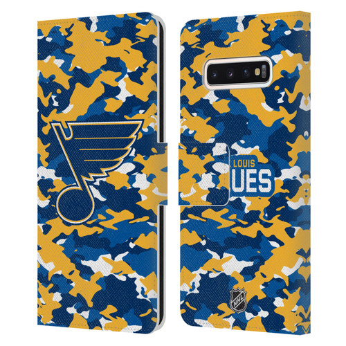 NHL St Louis Blues Camouflage Leather Book Wallet Case Cover For Samsung Galaxy S10