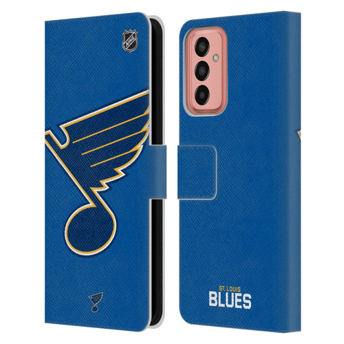 NHL St Louis Blues Oversized Leather Book Wallet Case Cover For Samsung Galaxy M13 (2022)