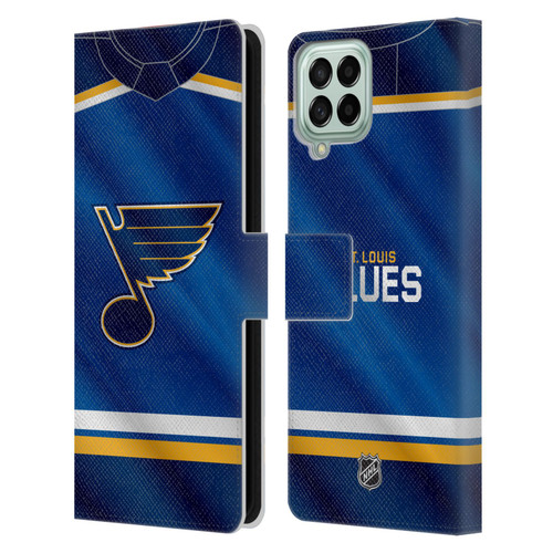 NHL St Louis Blues Jersey Leather Book Wallet Case Cover For Samsung Galaxy M33 (2022)