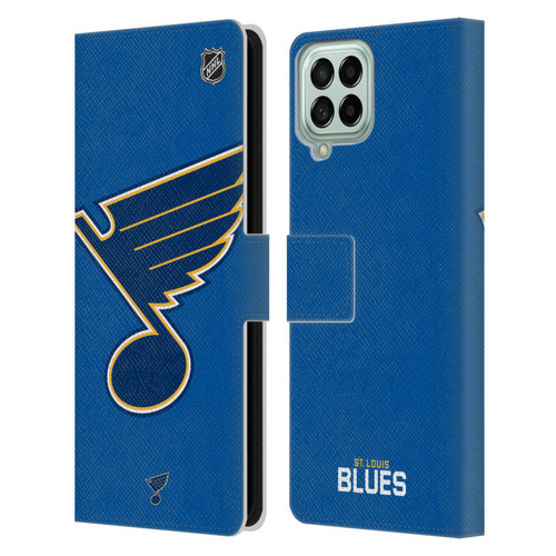 NHL St Louis Blues Oversized Leather Book Wallet Case Cover For Samsung Galaxy M33 (2022)