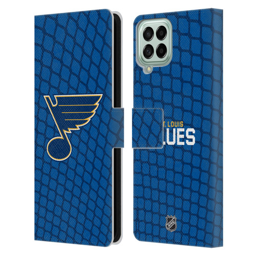 NHL St Louis Blues Net Pattern Leather Book Wallet Case Cover For Samsung Galaxy M53 (2022)