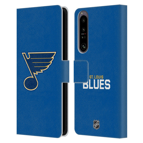 NHL St Louis Blues Plain Leather Book Wallet Case Cover For Sony Xperia 1 IV