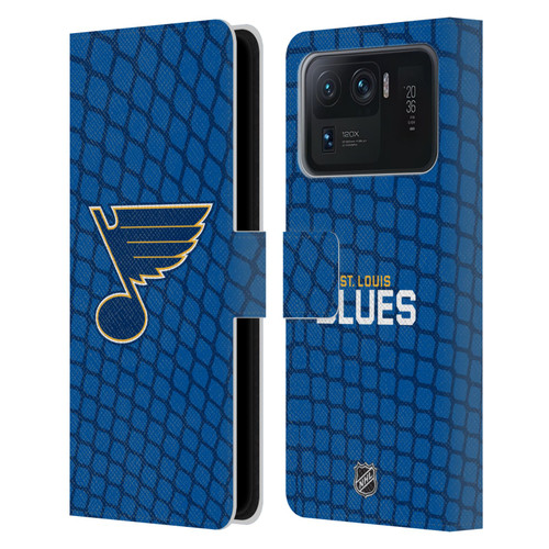 NHL St Louis Blues Net Pattern Leather Book Wallet Case Cover For Xiaomi Mi 11 Ultra